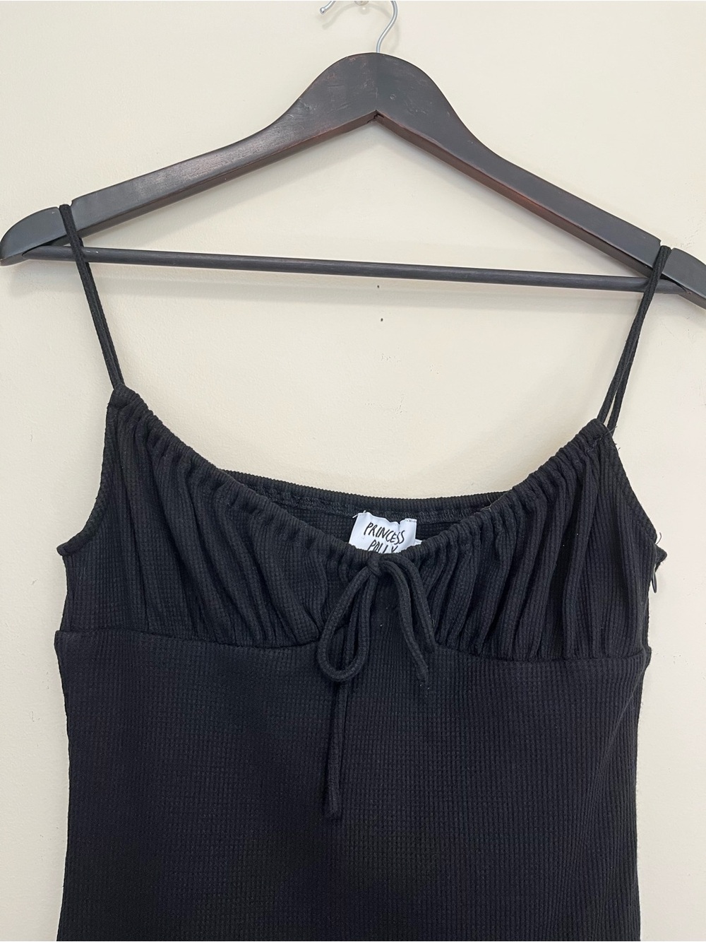 Princess Polly Black Tie Front Mini Dress - Size 4 - Picture 4 of 15